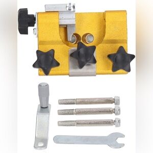 Portable Chainsaw Sharpener with Rocker Arm and 3 Alloy Steel Grinding Heads